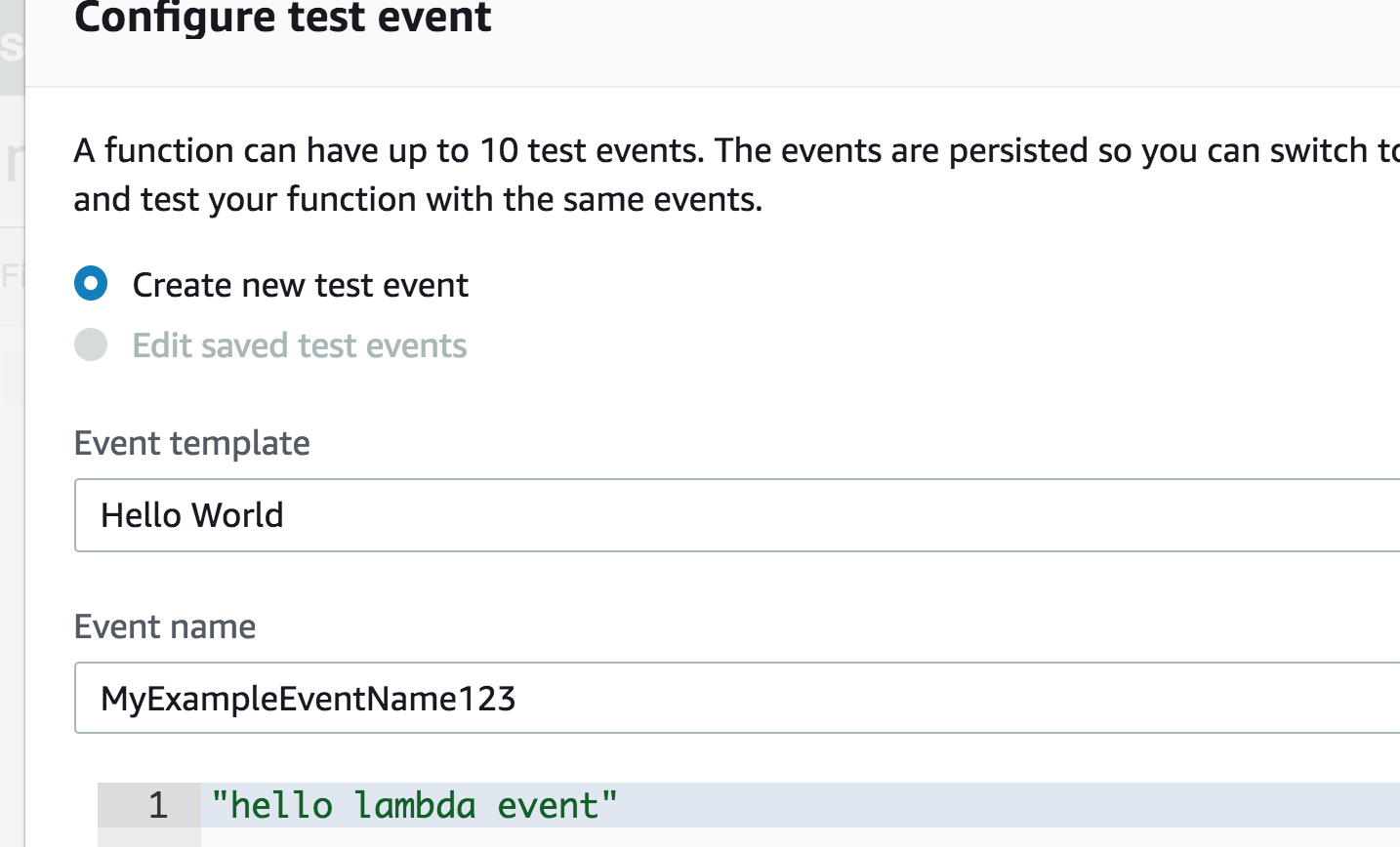 create lambda test