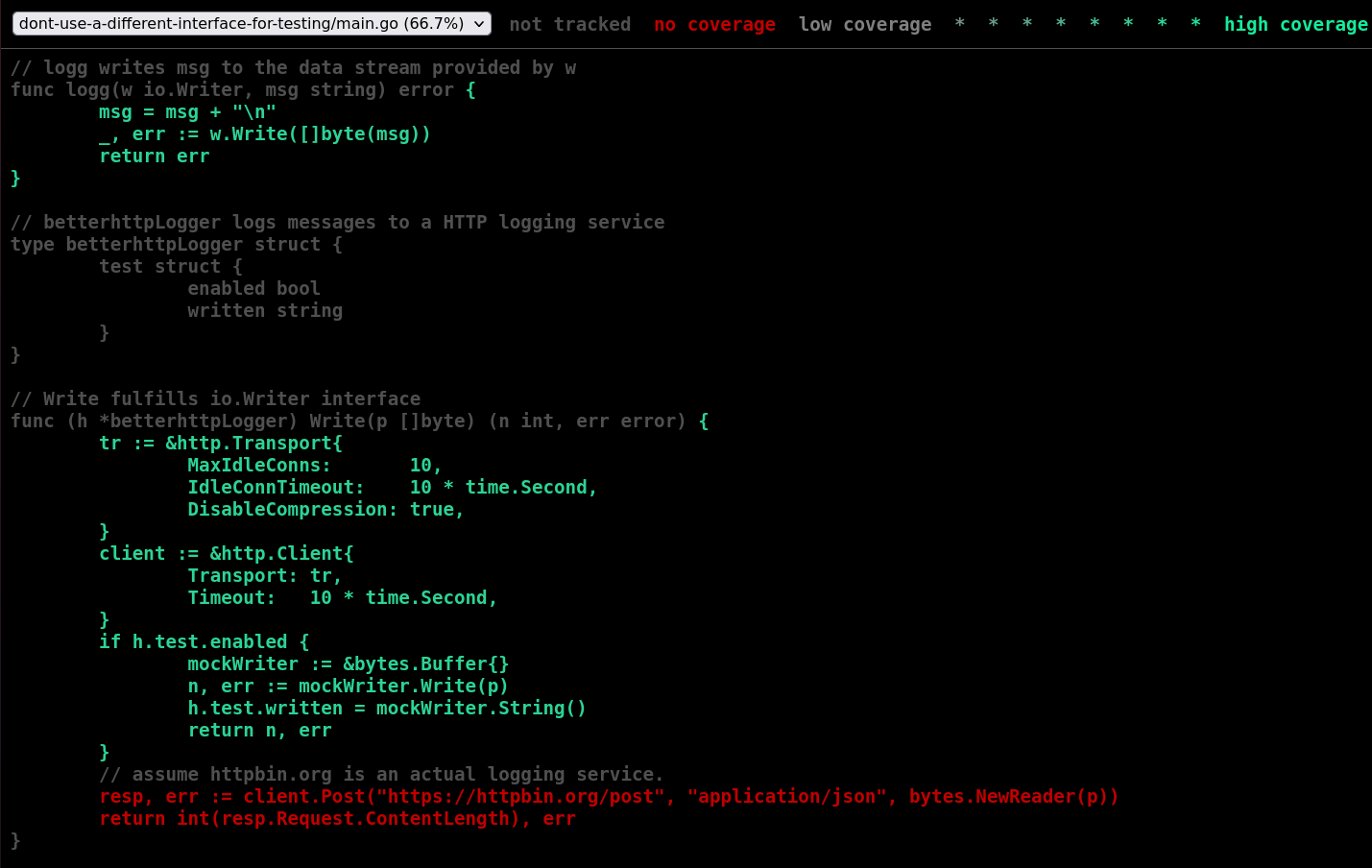 test coverage for mock interfaces